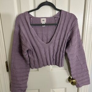 Urban Outfitters Purple Off-the-Shoulder Sweater